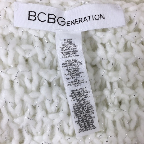 2 Scarf Lot BCBGeneration Infinity Knit Handmade Metallic Ruffle Lace Minimalist - Picture 6 of 15